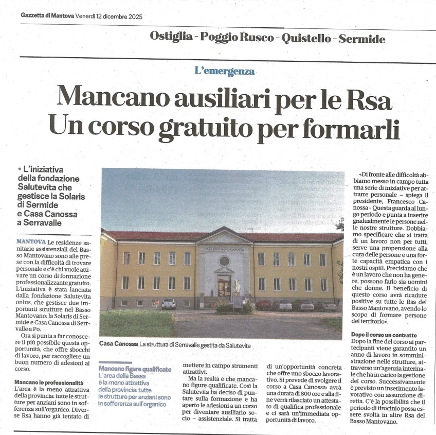 DICONO DI NOI - GAZZETTA DI MANTOVA DEL 12 DICEMBRE 2025